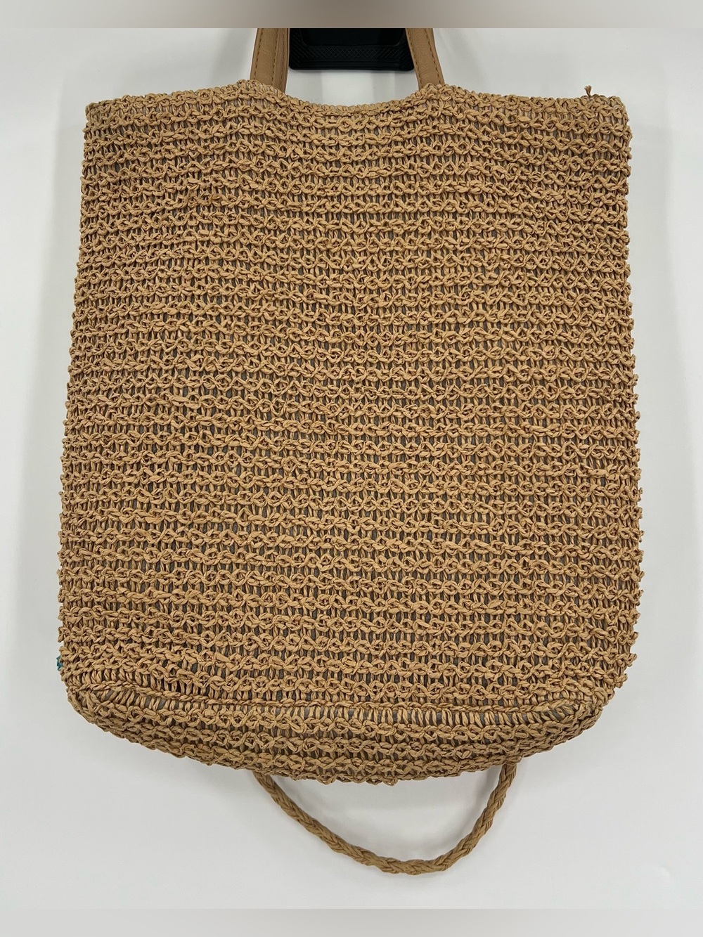 Raffia woven straw colorful Bow Tote Beach Bag euro summer coastal vacation - Picture 8 of 16